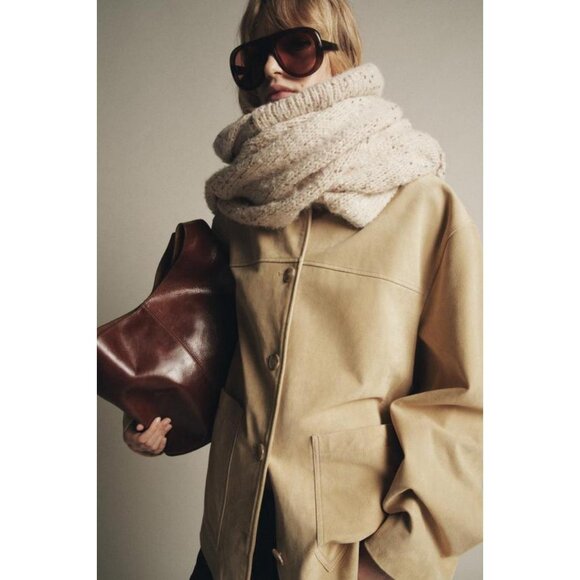 ZARA SUEDE LEATHER JACKET ZW COLLECTION LIMITED EDITION - Picture 4 of 7